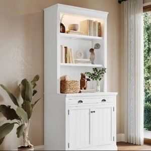 Garvee Tall Bookshelf & Bookcase (White)